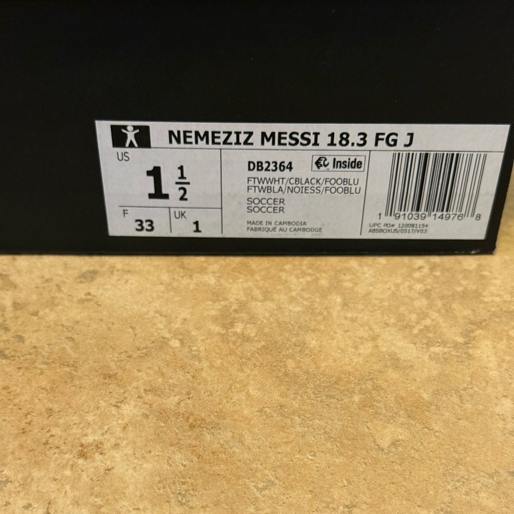 ADIDAS youth Nemeziz Messi 18.3 FG White and Blue Soccer Cleats - Picture 13 of 16